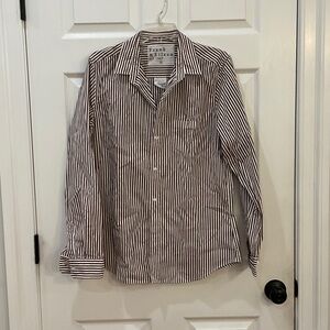 Frank & Eileen Brown & White striped Long sleeve Barry button down Shirt